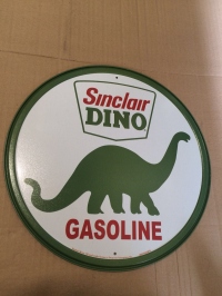 dino gas vintage tin sign