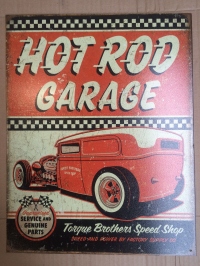 hot rod retro tin sign