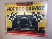 man cave hot rod tin sign