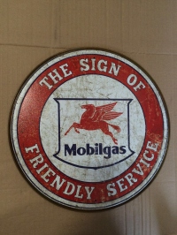 mobilgas tin sign