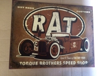 rat rod tin sign